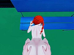 Redhead Sophia takes a POV creampie in her cowgirl position in Persona 5 hentai