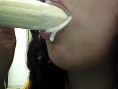 Horny Latina enjoys big cock and asmr in mouth