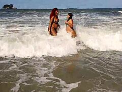 Melissa devassa and Paty bumbum's steamy encounter on the beach of Guarujah caught on hidden camera