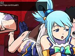 Aqua's steamy encounter with a pounding Futanari in a dating game roleplay