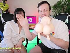 Amateur couple explores POV sex with big-titted anime sex doll Obokozu
