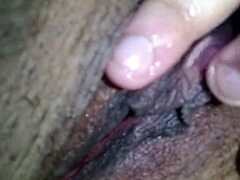 A shemale's pussy gets filled with cum