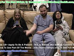 Доктор Тампа носи ръкавици на пациентката си Джейсмина Роуз и сестрата Ава Серен в POV видео за girlsgonegyno com