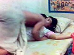 Indian boy and nepali teen enjoy fun bedtime sex