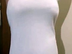 Babita bhabhi's big tits bounce while she dances