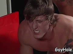 Gay boy gets rewarded with a satisfying blowjob