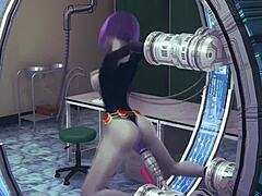Teen titan Raven gets the ultimate pleasure from a sex machine