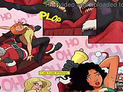 Teen Bubble Butt z kresleného filmu sa zapája do tvrdého skupinového sexu so Santa Clausom