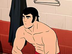 Blauhaarige Tomie Katanas mit großen Brüsten und Körper in animiertem Sex
