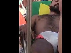 Big cocked dude surprises on the beach