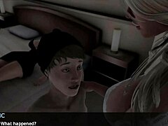 Interactive game with a slutty milf and teen