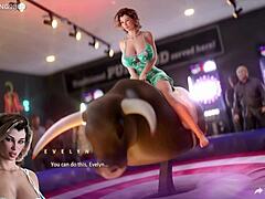 Äiditpuoli viettelevä näyttö 3D-porno peli valtavat rinnat