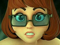 Cartoon porn featuring Scooby-Doo and Velma in hardcore action