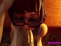 Velmas felfria muntliga njutning i ocensurerad 3D-animation