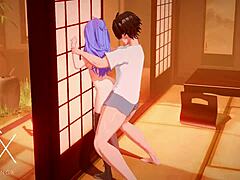 Roxys wild ride: Anime gamers sexy escapade in varied positions