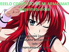 Je studiegenoot Rias Gremory leert je hoe je jezelf kunt plezieren met anime hentai